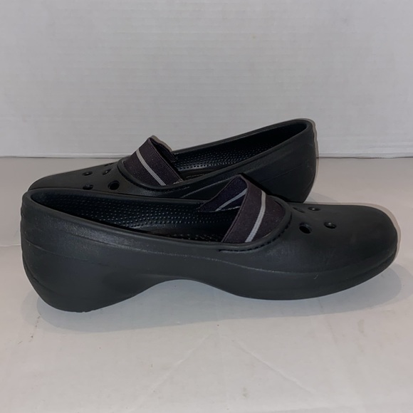 Women’s Crocs Juneau Flats Loafers Black 6 Slip On Shoes Elastic Band - Picture 10 of 15